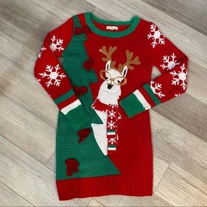 It's Our Time Red and Green Reindeer Sweater
